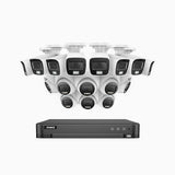ADLK800 - 4K 16-kanals analoga övervakningssystem med 8 bullet- och 8 turretkameror, färg- och IR-nattseende, 3840 × 2160 vid 20 fps, f/1,6 superbländare, 4-i-1-utgångssignal, IP67