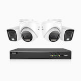 ADLK800 - 4K 8-kanals analoga övervakningssystem med 2 bullet- och 2 turretkameror, färg- och IR-nattseende, 3840 × 2160 vid 20 fps, f/1,6 superbländare, 4-i-1-utgångssignal, IP67