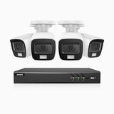 ADLK800 - 4K 8-kanals analoga övervakningssystem med 4 kameror, färg- och IR-nattseende, 3840 × 2160 vid 20 fps, f/1,6 superbländare, 4-i-1-utgångssignal, IP67