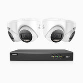 ADLK800 - 4K 8-kanals analoga övervakningssystem med 4 kameror, färg- och IR-nattseende, 3840 × 2160 vid 20 fps, f/1,6 superbländare, 4-i-1-utgångssignal, IP67