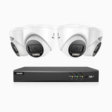 ADLK800 - 4K 8-kanals analoga övervakningssystem med 4 kameror, färg- och IR-nattseende, 3840 × 2160 vid 20 fps, f/1,6 superbländare, 4-i-1-utgångssignal, IP67