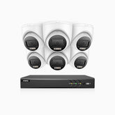 ADLK800 - 4K 8-kanals analoga övervakningssystem med 6 kameror, färg- och IR-nattseende, 3840 × 2160 vid 20 fps, f/1,6 superbländare, 4-i-1-utgångssignal, IP67
