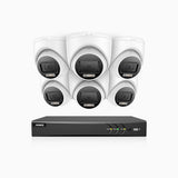 ADLK800 - 4K 8-kanals analoga övervakningssystem med 6 kameror, färg- och IR-nattseende, 3840 × 2160 vid 20 fps, f/1,6 superbländare, 4-i-1-utgångssignal, IP67