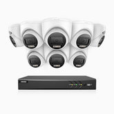 ADLK800 - 4K 8-kanals analoga övervakningssystem med 8 kameror, färg- och IR-nattseende, 3840 × 2160 vid 20 fps, f/1,6 superbländare, 4-i-1-utgångssignal, IP67