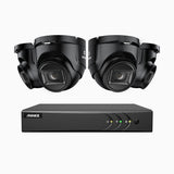 EL200 - 1080p 4 Channel Outdoor Wired Security CCTV System with 4 Cameras, 3.6 MM Lens, Smart DVR with Human & Vehicle Detection, 66 ft Infrared Night Vision, 4-in-1 Output Signal, IP67