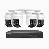 APTK500 - 5MP 4-kanals analoga övervakningssystem med 4 kameror, 350° panorering och 90° tilt, IR-nattseende upp till 30 m, IP65
