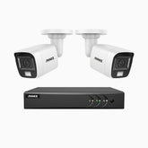ADLK200 - 1080p 8-kanals analoga övervakningssystem med 2 kameror, färg- och IR-nattseende, 4-i-1-utgångssignal, inbyggd mikrofon, IP67