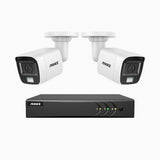 ADLK200 - 1080p 8-kanals analoga övervakningssystem med 2 kameror, färg- och IR-nattseende, 4-i-1-utgångssignal, inbyggd mikrofon, IP67