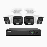 ADLK200 - 1080p 8-kanals analoga övervakningssystem med 4 kameror, färg- och IR-nattseende, 4-i-1-utgångssignal, inbyggd mikrofon, IP67