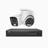 ADLK200 - 1080p 8-kanals analoga övervakningssystem med 1 bullet- och 1 turretkamera, färg- och IR-nattseende, 4-i-1-utgångssignal, inbyggd mikrofon, IP67