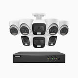 ADLK200 - 1080p 8-kanals analoga övervakningssystem med 4 bullet- och 4 turretkameror, färg- och IR-nattseende, 4-i-1-utgångssignal, inbyggd mikrofon, IP67