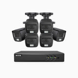 E200 - 3K Lite Wired Security Camera System Outdoor with AI Human/Vehicle Detection, 8CH H.265+ DVR and 6 x 1920 TVL 2MP IP67 Home CCTV Cameras with Smart Dual Light, Color Night Vision