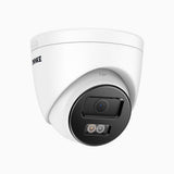 C1200 - 4K 12MP PoE-övervakningskamera med dubbla ljuskällor för utomhusbruk, färg- och IR-nattsyn, smart person- och fordonsdetektering, H.265+, inbyggd mikrofon, lokal lagring upp till 512 GB, IP67