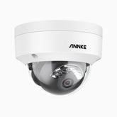 C1200D - 4K 12MP PoE-domekamera med dubbla ljuskällor för utomhusbruk, färg- och IR-nattsyn, smart person- och fordonsdetektering, H.265+, inbyggd mikrofon, lokal lagring upp till 512 GB, IP67 och IK08