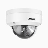 C1200D - 4K 12MP PoE-domekamera med dubbla ljuskällor för utomhusbruk, färg- och IR-nattsyn, smart person- och fordonsdetektering, H.265+, inbyggd mikrofon, lokal lagring upp till 512 GB, IP67 och IK08