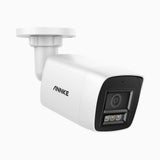 C1200 - 4K 12MP PoE-övervakningskamera med dubbla ljuskällor för utomhusbruk, färg- och IR-nattsyn, smart person- och fordonsdetektering, H.265+, inbyggd mikrofon, lokal lagring upp till 512 GB, IP67