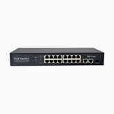 16-portars Fast Ethernet PoE-switch med metallhölje – för skrivbord eller väggmontering
