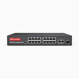 16-portars Fast Ethernet PoE-switch med metallhölje – för skrivbord eller väggmontering