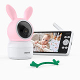Tivona Pro - 1080p 5" HD Video Baby Monitor with Camera, 355° Pan & 55° Tilt, 2X Zoom, Voice & Motion & Temperature Detection, Feeding Reminder, Privacy Protection, 4000mAh Battery, Only Available for US