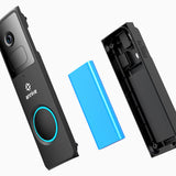 Whiffle - 1080p Full HD trådlös videodörrklocka med kamera, 148° synfält, 4800 mAh batteri, rörelsedetektering, tvåvägsljud, molnlagring och TF-kort upp till 128 GB, kompatibel med Alexa