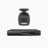 H500P - 3K 4 Channel 1 Camera PoE Security System, Color & IR Night Vision, 3072*1728 Resolution, f/1.6 Aperture (0.005 Lux), Human & Vehicle Detection, Built-in Microphone,IP67