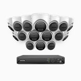H300 - 2K 3MP 16 Channel 16 Cameras PoE Security System, EXIR 2.0 Night Vision, Motion Detection, H.265+, IP67 Waterproof