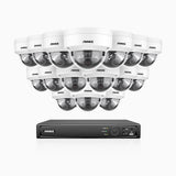 H1200 - 4K 12MP 16-kanals PoE-övervakningssystem med 16 kameror, färg- och IR-nattsyn, smart person- och fordonsdetektering, H.265+, inbyggd mikrofon, lokal lagring upp till 512 GB, IP67