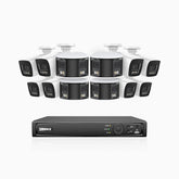 HDCK680 - 16 Channel PoE NVR Security System with Eight 4K Cameras & Four 6MP Dual Lens Panoramic Camera (180° Ultra Wide Angle), Human & Vehicle Detection, Built-in Microphone, Two-Way Audio