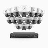 HZ804 - 4K 16-kanals PoE-övervakningssystem med 16 kameror, 4× optisk zoom, motoriserat varifokalobjektiv (2,8–12 mm), smart dubbelljus-nattsyn, rörelsedetektering 2.0, inbyggd mikrofon, siren och blixtlarm, uppgraderad version