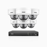 H1200 - 4K 12MP 8-kanals PoE-övervakningssystem med 6 kameror, färg- och IR-nattsyn, smart person- och fordonsdetektering, H.265+, inbyggd mikrofon, lokal lagring upp till 512 GB, IP67