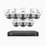 H1200 - 4K 12MP 8-kanals PoE-övervakningssystem med 8 kameror, färg- och IR-nattsyn, smart person- och fordonsdetektering, H.265+, inbyggd mikrofon, IP67