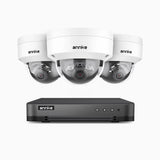 H800 - 4K 8-kanals PoE-övervakningssystem med 3 kameror, smart person- och fordonsdetektering, inbyggd mikrofon och SD-kortplats, färg- och IR-nattsyn, RTSP-stöd