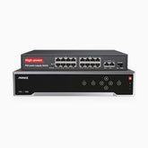 NR3212 - 4K 32-kanals PoE NVR med 16 PoE-portar, 12MP videoupplösning, 4 hårddiskplatser, H.265+, rörelsedetektering, fjärråtkomst