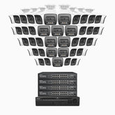 H800 - 4K 64-kanals PoE-övervakningssystem med 48 kameror, smart person- och fordonsdetektering, färg- och IR-nattsyn, inbyggd mikrofon, RTSP-stöd, 16-portars PoE-switch ingår