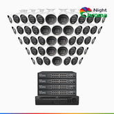 NightChroma™ NCK800 - 4K 64-kanals PoE-övervakningssystem med 48 kameror, f/1,0 superbländare, färgnattseende, 2-kanals 4K-avkodning, person- och fordonsdetektering, intelligent beteendeanalys, inbyggd mikrofon, 124° synfält, hölje helt i metall