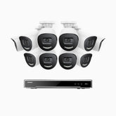 H800X - 4K 16 Channel 10 Cameras PoE Security System, 1/1.8'' BSI Sensor, f/1.6 Aperture (0.003 Lux), Siren & Strobe Alarm,Two-Way Audio, Human & Vehicle Detection, Perimeter Protection, All-Metal Housing