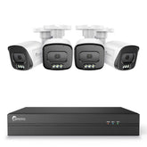 4K 8-Channel POE CCTV Camera Security System, 4K NVR w/4 5MP IP Cameras, Color Night Vision, Customized Motion Area, Comprehensive Smart Detection, Two-Way Audio Intercom, IP67 Weatherproof