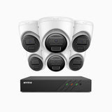 H300 - 2K 3 MP 8-kanals PoE-övervakningssystem med 6 kameror, EXIR 2.0-nattsyn, rörelsedetektering, H.265+, IP67