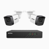 H300 - 2K 3 MP 8-kanals PoE-övervakningssystem med 2 kameror, EXIR 2.0-nattsyn, rörelsedetektering, H.265+, IP67