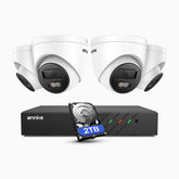 ANNKE 4K 8MP PoE Security Camera System, 4 X 4K IP Cams + 8CH NVR Recorder, 2TB HDD, Human & Vehicle Detection, Built-in Micphone, Color & IR Night Vision, RTSP Supported