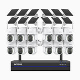 WBS400 - 4 MP 16-kanals trådlöst övervakningssystem med 12 kameror, dubbelbands-WiFi, batteri- och soldrift, tvåvägsljud, rörelsedetektering, 270° panorering, 90° lutning, Alexa