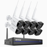 WS800 - 4K 8MP 8-kanals trådlöst Wi-Fi-övervakningssystem med 8 kameror, 2,4/5,8 GHz Dual-Band WiFi Pro, persondetektering, tvåvägsljud, mörkerseende, kompatibelt med Alexa