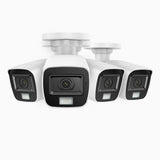ADL500 - 4-Pack 3K analog övervakningskamera, Dual-Light-nattseende, 3072 × 1728 upplösning, f/1,2 bländare, 4-i-1-utgångssignal, inbyggd mikrofon, IP67