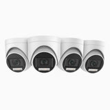 ADL500 - 4-Pack 3K analog övervakningskamera, Dual-Light-nattseende, 3072 × 1728 upplösning, f/1,2 bländare, 4-i-1-utgångssignal, inbyggd mikrofon, IP67