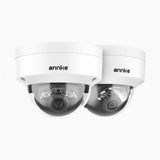 C800 - 4K 2-pack PoE-övervakningskameror för utomhusbruk, smart person- och fordonsdetektering, färg- och IR-nattsyn, inbyggd mikrofon och SD-kortplats, stöd för RTSP