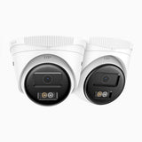 C500 - 3K 2-pack PoE-övervakningskameror med dubbla ljuskällor, ärg- och IR-nattsyn, 3072 × 1728 vid 20 fps, smart person- och fordonsdetektering, inbyggd mikrofon, IP67-klassat väderskydd