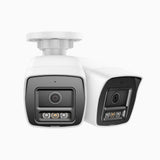 C800 - 4K 2-pack PoE-övervakningskameror för utomhusbruk, smart person- och fordonsdetektering, färg- och IR-nattsyn, inbyggd mikrofon och SD-kortplats, stöd för RTSP