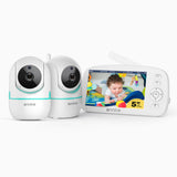 Tivonas CV50 - 1080p 5" HD babyvakt med kamera, tvåvägsljud, röst- och temperaturdetektering, matningspåminnelse, 360° panorering och tilt, 2× digital zoom, 5000 mAh batteri, VOX-funktion