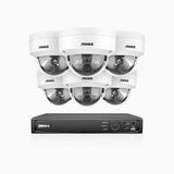 H800 - 4K 16-kanals PoE-övervakningssystem med 6 kameror, smart person- och fordonsdetektering, inbyggd mikrofon, färg- och IR-nattsyn, RTSP-stöd