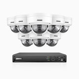 H800 - 4K 16-kanals PoE-övervakningssystem med 8 kameror, smart person- och fordonsdetektering, inbyggd mikrofon, färg- och IR-nattsyn, RTSP-stöd